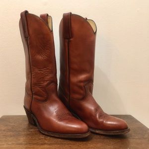 Vintage Frye Cognac Cowboy Boots Size 10.5 D
